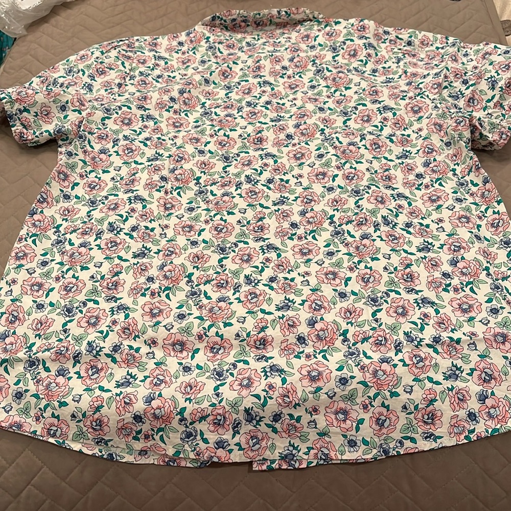 J. Crew Floral Puff-Sleeve Ruffle-Collar Top/NWT/L - Picture 10 of 10